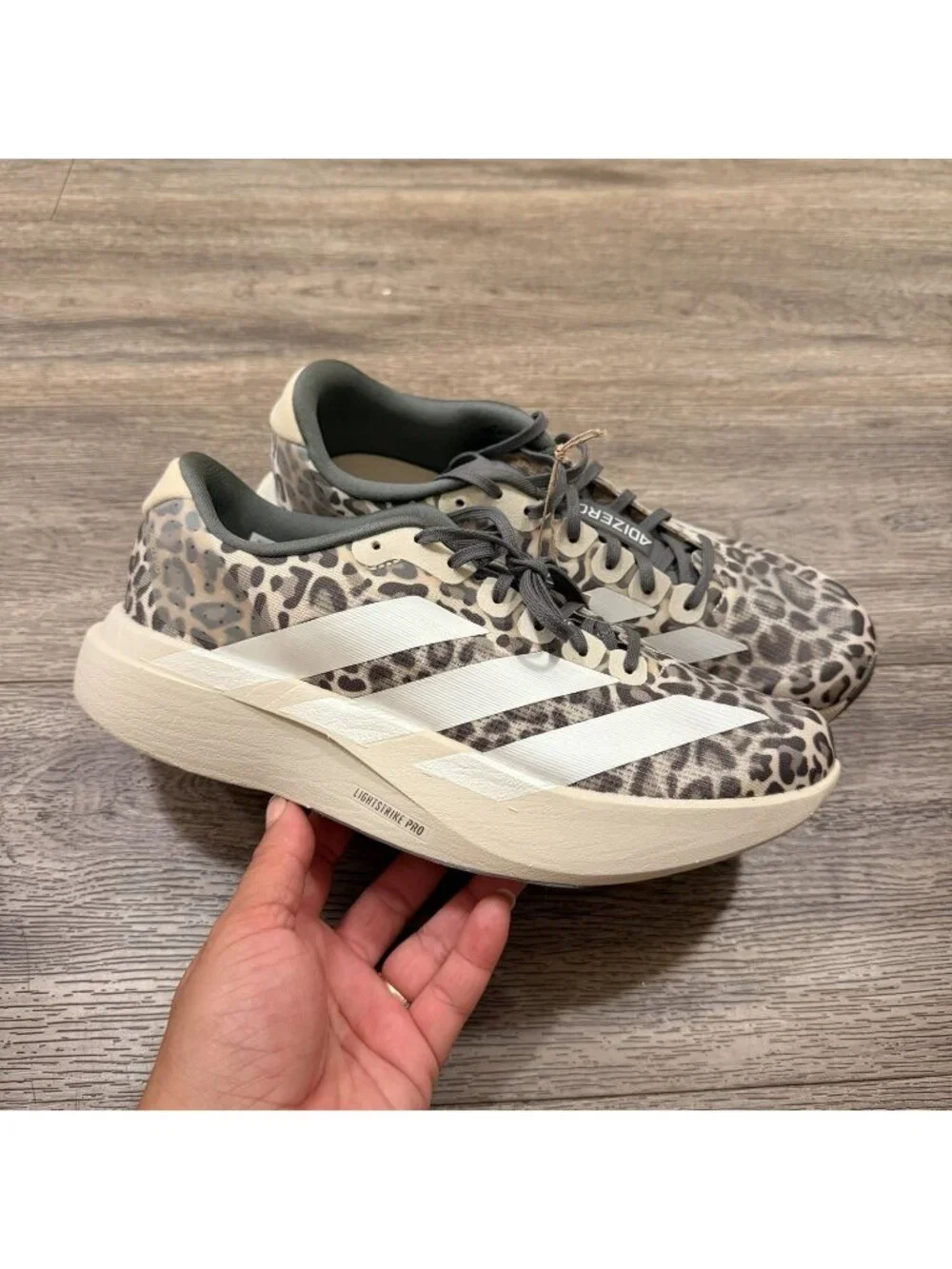 Adidas Adizero EVO SL Leopard Animal Printed KI3948 Women’s Size 8.5
